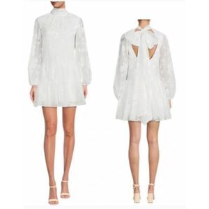 Belle Badgley Mischka Ivory Halter Formal Ansley Size 2 Mini Dress